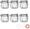 Nicola Spring Heart Shaped Glass Storage Jar with Airtight Clip Lid - 500ml - 6 Pack - 4 Colour Seals - Kitchen Vintage Round Preserving Container for Pickling, Chutney, Jam, Coffee, Oats
