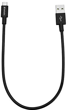 VERBATIM Câble de charge micro USB noir-câble robuste avec protection anti-pli pour smartphones & tablettes avec interfaces micro USB-câble de 30 cm-chargeur USB-câble téléphone portable