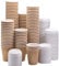 HOT BARGAINS, 100 x 12oz Disposable Coffee Cups with Lids Kraft Triple Walled Ripple Cups 320gsm Heavy Duty for Hot and Cold Drinks