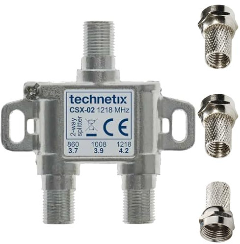 1STec Genuine Virgin Media 2 Way Y Splitter for TiVo V6 Digital Set Top Box or Superhub 3 Internet Modem Router. 5-1218MHZ splitter also for Freeview DVB-C/T2/S 5-1000MHZ (2-Way Splitter)