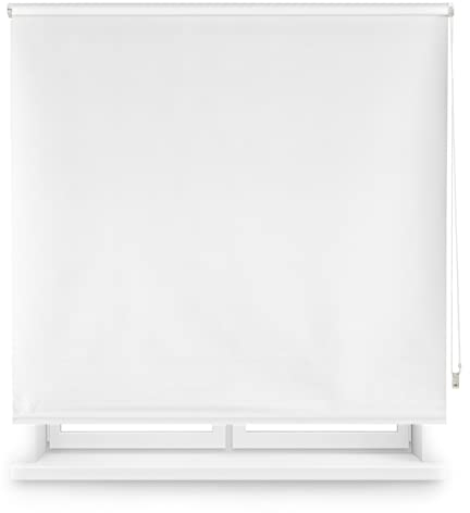 Blindecor Draco Estor enrollable opaco liso - Blanco roto, 100 x 230 cm (Ancho por Alto). Tamaño de la Tela 97 x 225 cm. Estores térmicos blackout
