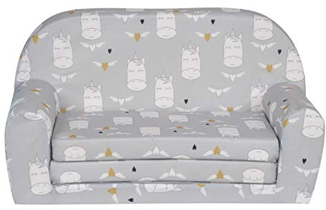 FORTISLINE – Kindersofa Mini ausklappbar 40x78x45cm - Kindersofa für Kinder 2in1 - Kindercouch ausklappbar - Schlafcouch aus Schaumstoff - Abnehmbarer Bezug - Viele Motive