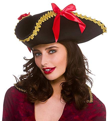 Wicked Costumes Adult Ladies Tricorn Pirate Hat Fancy Dress Accessory
