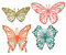 Sizzix 613341 Thinlits Stanzschablonen 4 STK Gekritzelte Schmetterlinge von Tim Holtz, Mehrfarben, Einheitsgröße