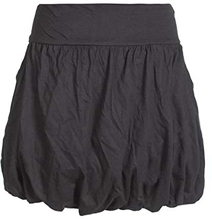 Vishes - Alternative Bekleidung - Einfarbiger Damen Basic Ballonrock Pluder-Rock Biobaumwolle Taschen schwarz 42