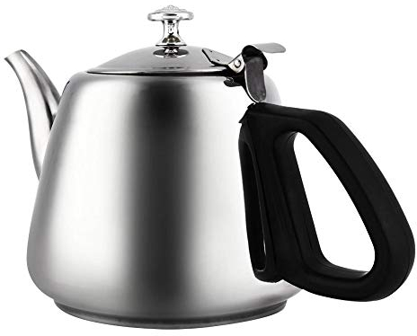 Tetera de acero inoxidable, 1,5l / 2L tetera superior, cafetera, tetera caliente, con filtro, con mango resistente al calor, adecuada para cocina, cafetería, Hotel, restaurante, oficina (1,5l)