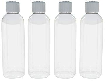 AME Bespoke Multi Pack of 4 Plastic Bottles with Screw Lids 100ml Bottles Ideal for Travel