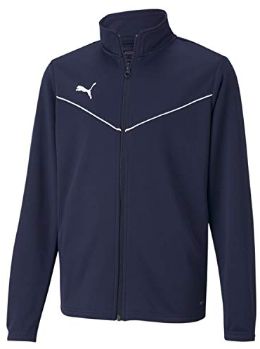 PUMA Kinder Trainingssjacke teamRISE Training Poly Jacket Jr 657393, Peacoat-Puma White, 152