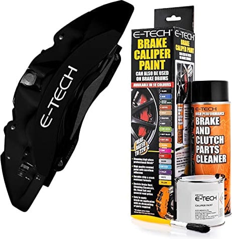 Netagon Car Brake Caliper Quick Drying High Performance Temperature Rating 220 C Paint Kit Set (Black)