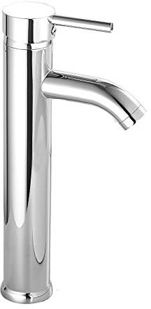 YCCUZA Badezimmer-Wasserhahn, Chrom, Waschbecken, Wasserhahn, hoch, Messing, Einhandgriff, Luftsprudler mit einem Loch, Auslauf für Waschtisch, Waschtisch, Mischbatterie, Deckmontage, kommerzielle
