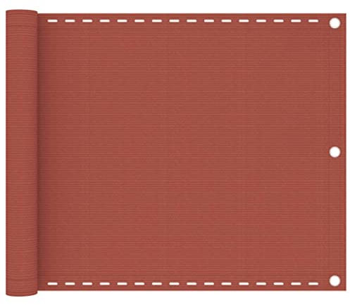vidaXL Balkon Sichtschutz Bespannung Terrasse Windschutz Sonnenschutz Balkonbespannung Balkonverkleidung Balkonsichtschutz Terracotta-Rot 75x300cm HDPE