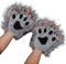 kdjsic 1 Paar Paw Handschuhe Half Finger Fäustlinge Anime Gothic Furry Zubehör für Tierrollenspiele Langes Fell Wolf Paws