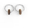 KERBHOLZ Holzschmuck – Geometrics Collection Donut Earring, Damen Ohrring geometrisch, kleine Creolen mit Element aus Naturholz (15mm x 8mm) (silver)