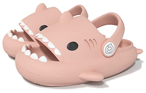 SMajong Ciabatte Squalo Estive Bambini e Ragazzi Pantofole da Bagno Bambino Ciabatta da Doccia Antiscivolo Sandali da Spiaggia e Piscina a Punta Aperta A Rosa 32-33 EU