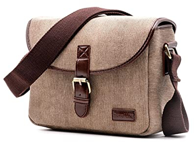 ARSMI Retro-Kameratasche-Foto-Tasche Fit for Olympus Pen E-PL9 E-PL8 E-PL7 E-PL6 E-PL5 E-P5 E-PE-P3-PEN-F E-PL3 E-PL2 E-P2 E-P1 SP-100 Kamera Tasche (Color : Khaki)