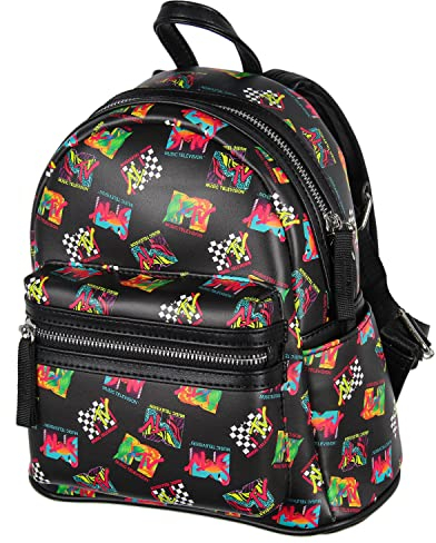 INTIMO MTV Music Television '80s Logo Tossed Print - Mochila pequeña con cremallera