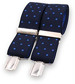El Mono con Pajarita Hosenträger Herren, handgefertigt in Spanien | Hosenträger für Herren mit 3 extra starken Clips. | Farbe Blau. (Azul-Azulón)