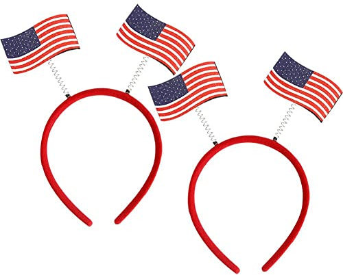 4th of July Patriotic Headbands, American Flag Head Boppers Headwear Patriotic Hair Hoops Accessories for Memorial Day Decorations
