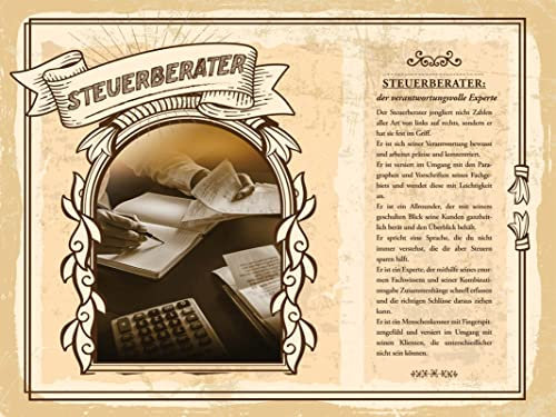 mrdeco Metall Schild 30x40cm gewölbt Steuerberater Experte Steuern Deko Blechschild Tin Sign