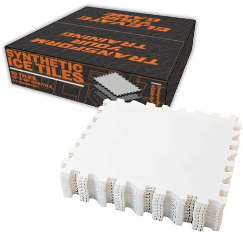 Potent Hockey Synthetic Ice Tile (10er-Pack) – Skatebare Fliesen für Eishockey Training – Realistisches Eisgefühl – Tragbar & einfache Montage – Eishockey Geschenk für Anfänger & Profis