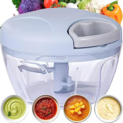 Retoo Hachoir à oignons avec lame en acier inoxydable, hachoir à oignons, hachoir à oignons, hachoir à légumes, hachoir manuel multiple, hachoir manuel pour fruits et légumes, hachoir à fruits