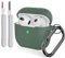 KOKOKA Custodia in Silicone Compatibile per AirPods 3 con Kit di Pulizia, Case Cover Protettiva in Premium Silicone per Airpods Terza Generazione 2021 con Moschettone, Deep Green