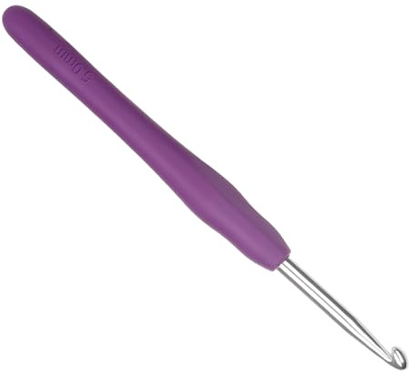 Coopay 1 x 5 mm Multicolor Metallhaken, Ergonomische Häkelnadel mit weichem Griff und hochwertiger Aluminiumhaken, Arthritische Hände