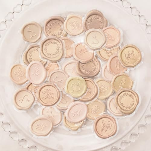 URROMA Siegel Wachs Stempel, 54 Pcs weichen Schaum rosa Gold Vintage Selbstklebende Aufkleber f黵 Geburtstag Hochzeit Braut Dusche Party Geschenke Zubeh鰎 Scrapbooking Umschlag Karten