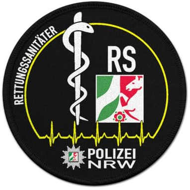 Copytec 9cm Patch Rettungssanitäter Polizei NRW RS Sanitäter Arzt Aufnäher#40084