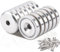 swihorab Neodym Magnete Extra Stark, 25mm 20KG Scheiben Magnete mit Kapsel, Stark Topfmagnet mit Loch, Senkkopf-Topfmagnet mit Schrauben und Stahlkissen für Küchen, 12Stück