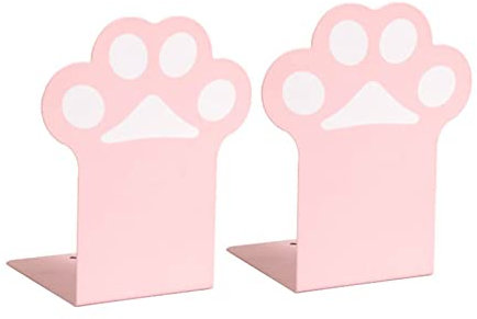 BYUTFA Support de Livre Serre-Livres de Bureau en métal Support Dessin animé pour Patte de Chat Serre-Livre Bouchon de Livre antidérapant pour étagères Bureau Maison Bibliothèque 1 Pai