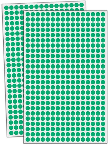 16000 Pezzi, 8mm Bollini Adesivi Colorati Etichette - Verde
