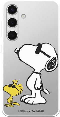 Schutzhülle kompatibel mit Samsung Galaxy S24, offizielle Peanuts Woodstock und Snoopy Posado, um Ihr Handy zu schützen, flexible transparente Silikonhülle mit offizieller Snoopy-Lizenz