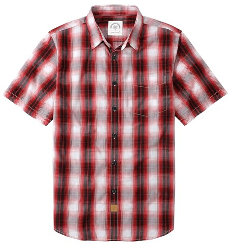 Dubinik® Chemise Homme Manches Courtes Carreaux De Travail Poche Casual Été Chemisette Homme Bouton Chemise Carreaux Homme