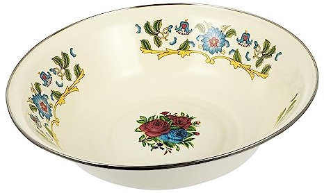 ABOOFAN Vintage Enamel Mixing Basin Large Retro Wash Bowl Jug Kitchen Soup Bowl Enameled Set for Cooking