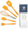Plentur Silicone Spatula Set Kitchen Utensil Set - Heat Resistant, Non Stick, BPA-Free, Dishwasher Safe - Essential Silicone Cooking Utensils for Home Kitchen Supplies - 5 Item Utensil Set (Orange)