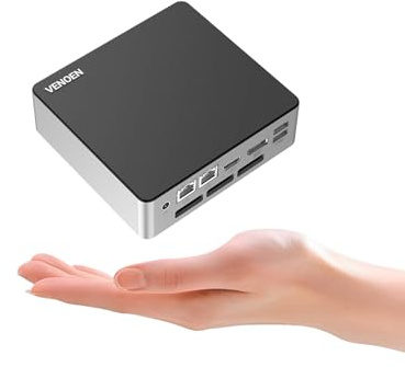 Fan Mini PC Core i7 1360P Win 11 Pro, Micro Desktop PC HD2.0, DP1.4, USB-C | 64GB DDR5 RAM 1TB SSD, Drei 4K-Displays, RJ45 Lan, Wifi 6, BT5.2, USB3.2, WOL, Auto Power On, 19V Büro Kleiner Comouter