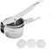 Gnocchi Made Easy Stainless Steel Potato Ricer Masher with 3 Interchangeable Discs