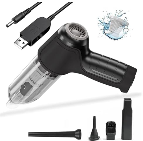 Mini Aspiradora para Auto, 12000pa De Alta Potencia Y Carga USB Aspirador Coche BateríA De Larga DuracióN Car Vacuum Cleaner, para Coche, Hogar, Oficina.,Black