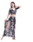SadiTy Bauchtanz-Set Für Damen, Professionelles Bauchtanz-Set Für Damen In Übergröße Mit Bauchfreiem Top Und Schlitzrock, Karnevals-Outfit Mit Blumenmuster Für Bauchtanz, Für Auftritte(Black,XXL)
