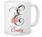 EnvyFone Personalised Floral Mug Stylish Initial with Name, Customised Gift for Valentine’s Day, Birthday, Christmas Day for Mom, Dad, Kids, Friends or Girls, 11oz Ceramic Coffee/Tea Cup