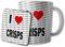 AK Giftshop I Love Crisps Ceramic Mug and Coaster Set, 10oz, Gift