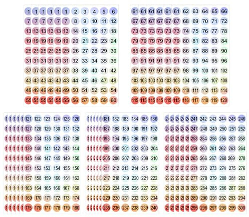 30 Blatt 1-300 Zahlen Aufkleber Holografische Zahlen Aufkleber Selbstklebende Sticker Fortlaufende Nummer Klebepunkte Etiketten Für Büros Schließfächerheim Klassifikation