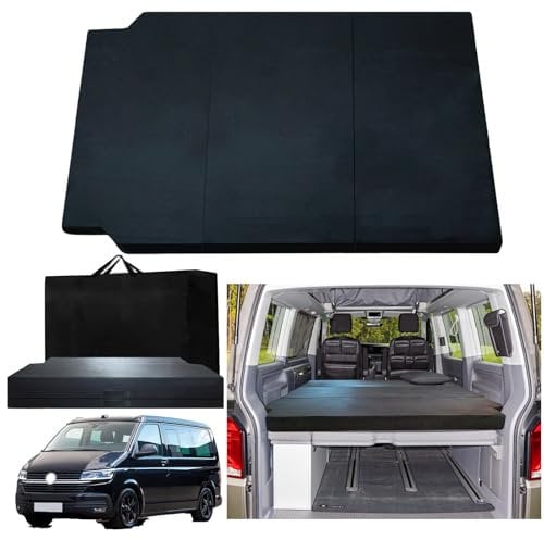 xxjolavv [Verdickte] tragbare Klappmatratze kompatibel mit VW T32 T4 T5 T6 T6.1 T7 Multivan California Beach Caravelle und Transporter 186 * 148 * 8cm Wohnmobil Camper zubehör