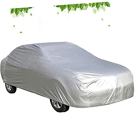 SOLUSTRE Auto Sonnenschutz XXL Autohülle Wasserfest Uv Beständig Uv Schutz Für Sommer Wetterfeste Motorhauben Abdeckung Silber