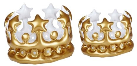Abaodam 2St aufblasbare PVC-Spielzeuge Krone aufblasbare Boombox Neon Geburtstag Papierhut igelkostümkinder fashing costume Party-Deko-Hüte Kindergeburtstagsmützen Golden