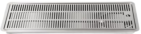 BieTal® Einbau Tropfschale Tropfkasten 60x22cm 2-teilige Abtropfschale aus Edelstahl mit Lochplatte für Theke oder Bar Einlassen inkl. Ablauf seitlich