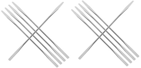 Happyyami 3 Juegos Palos De Tonificación De Acero Inoxidable Polvo De Uñas De Cromo Herramienta Mezcladora De Maquillaje Varilla De Mezcla De Arte De Uñas Espátula De Base 5 Piezas * 3