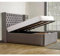 Windsor End Lift Ottoman Bed Frame by Rebound | Extra Deep Storage | Upholstered Fabric | Sprung Slats for Comfort (Plush Velvet Mink, Double 158cm x 210cm (without Mattress))