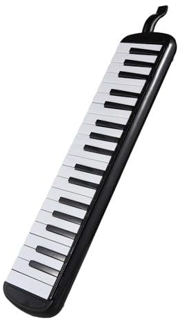 37 Keys Melodica Instrument, Melodica Musikinstrument mit 2 weichenblas Rohre, schwarze Melodica mit praktischer Tasche für Anfänger, Musiker und Erwachsene